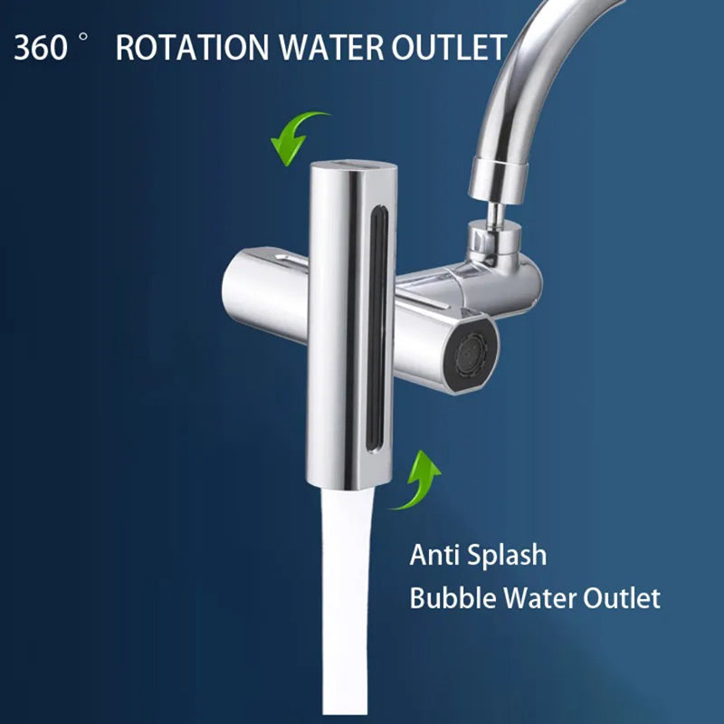 4 Modes Waterfall Kitchen Faucets Sprayer Head Anti Splash Adapter 720 Degree Swivel Rotating Fly Rain Faucet Extender - WELQUEEN HOME DECOR