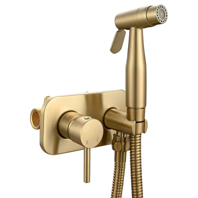 Brass Bidet Sprayer Set Hot and Cold Water Toilet Sprayer Kit Hand Held Bidet Sprayer Diaper Sprayer Shattaf - WELQUEEN HOME DECOR