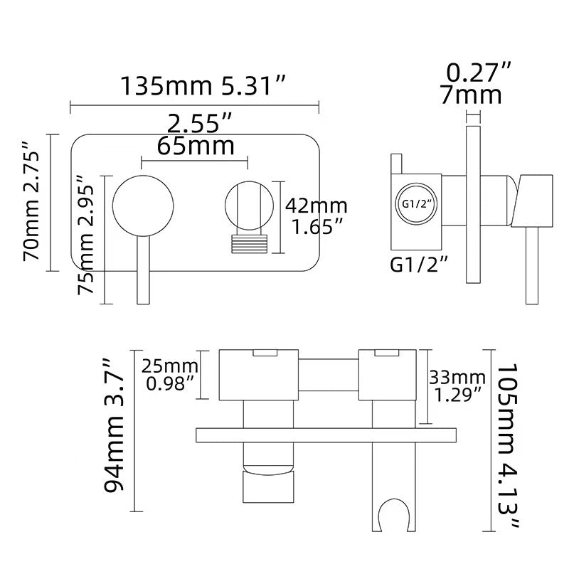 Brass Bidet Sprayer Set Hot and Cold Water Toilet Sprayer Kit Hand Held Bidet Sprayer Diaper Sprayer Shattaf - WELQUEEN HOME DECOR