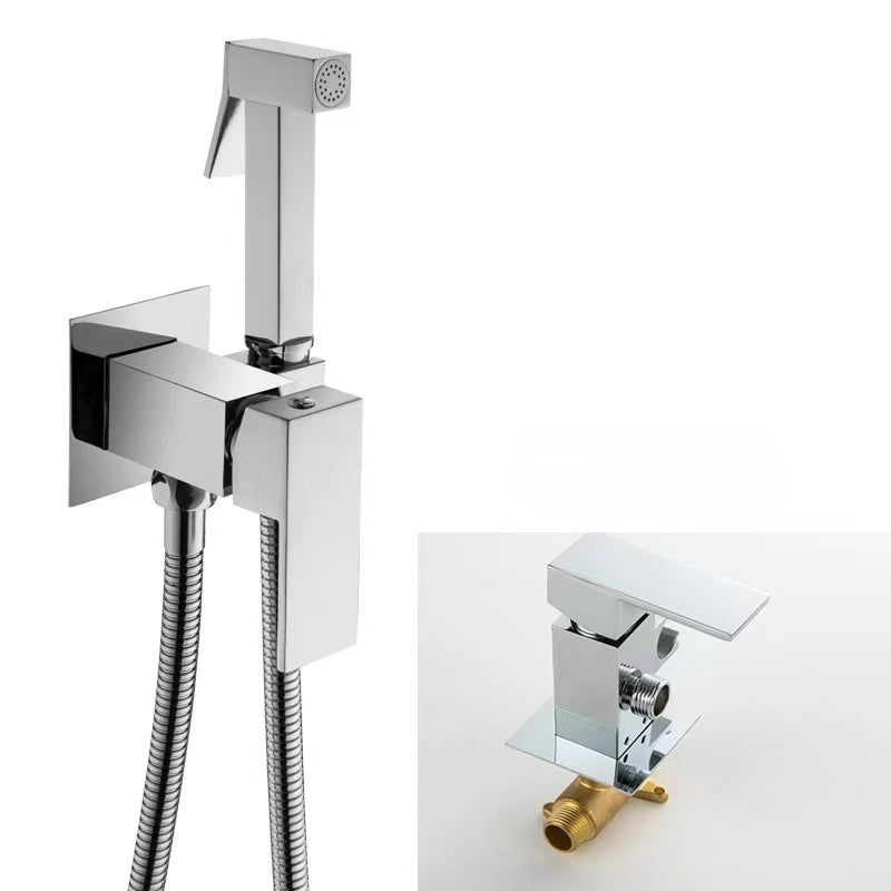 Solid Brass Single Cold Water Corner Valve Bidet Function square Hand Shower Head Tap Crane 90 Degree Switch - WELQUEEN HOME DECOR