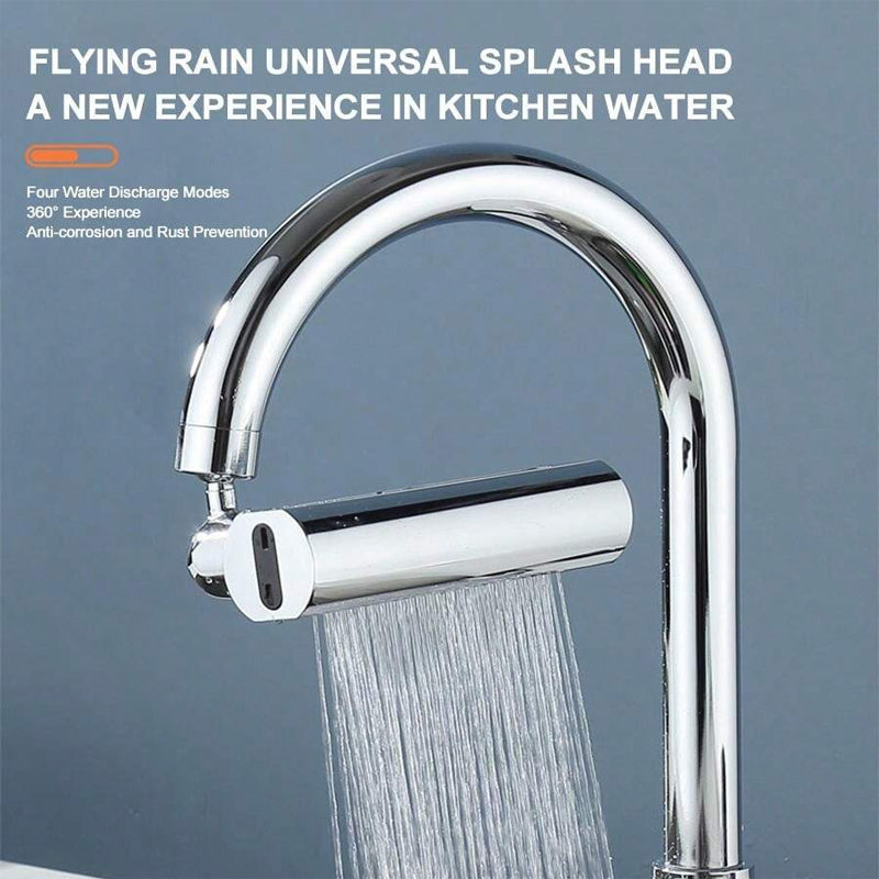 4 Modes Waterfall Kitchen Faucets Sprayer Head Anti Splash Adapter 720 Degree Swivel Rotating Fly Rain Faucet Extender - WELQUEEN HOME DECOR