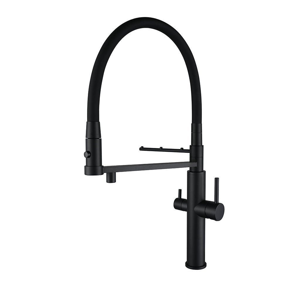 Brass Dual Handle Filter Kitchen Faucet With Towel Hanger - WELQUEEN HOME DECOR