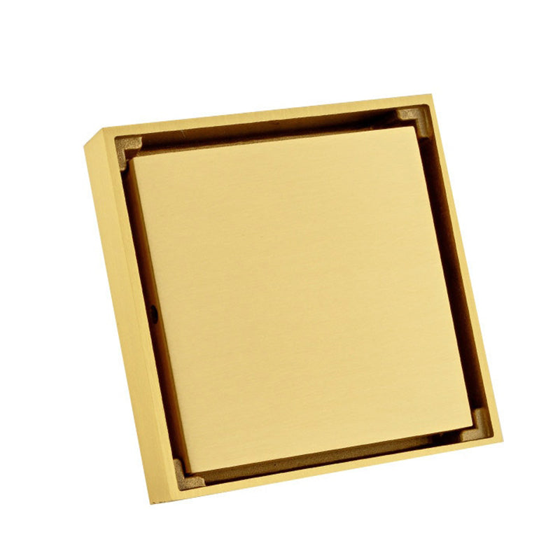 100% Solid Brass Square Bathroom Shower Floor Drain Tile Insert Invisible Water Filter Black Gold Chrome Nickel Brushed - WELQUEEN HOME DECOR