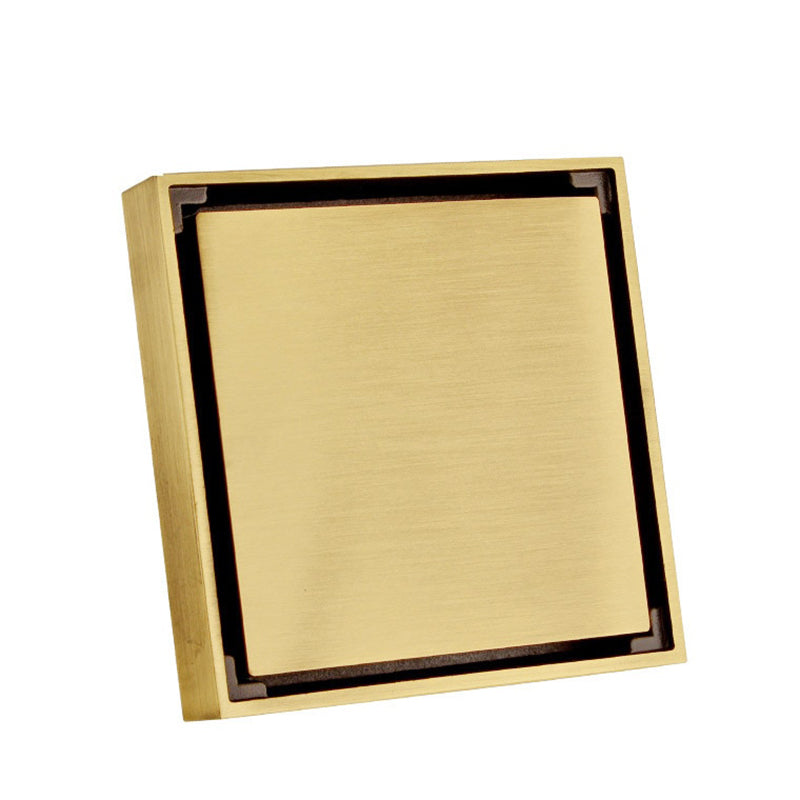 100% Solid Brass Square Bathroom Shower Floor Drain Tile Insert Invisible Water Filter Black Gold Chrome Nickel Brushed - WELQUEEN HOME DECOR