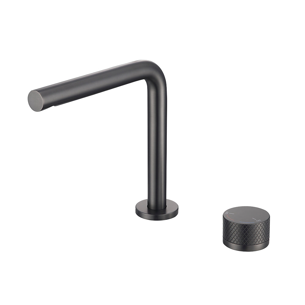 Dual Hole Basin Faucet Single Handle Vanity Sink Faucet 360 Degree Swivel Sink Water Faucet