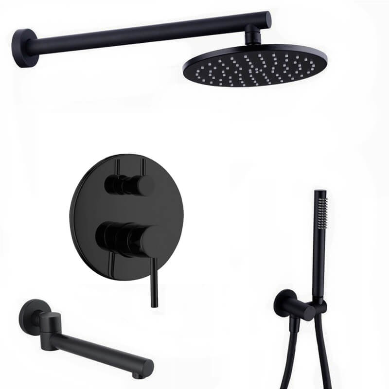 Welqueen Shower System | Shower Faucet Set with 8'' Rain Shower Head and Handheld Shower Head | Wall Mounted Shower Combo Set - WELQUEEN