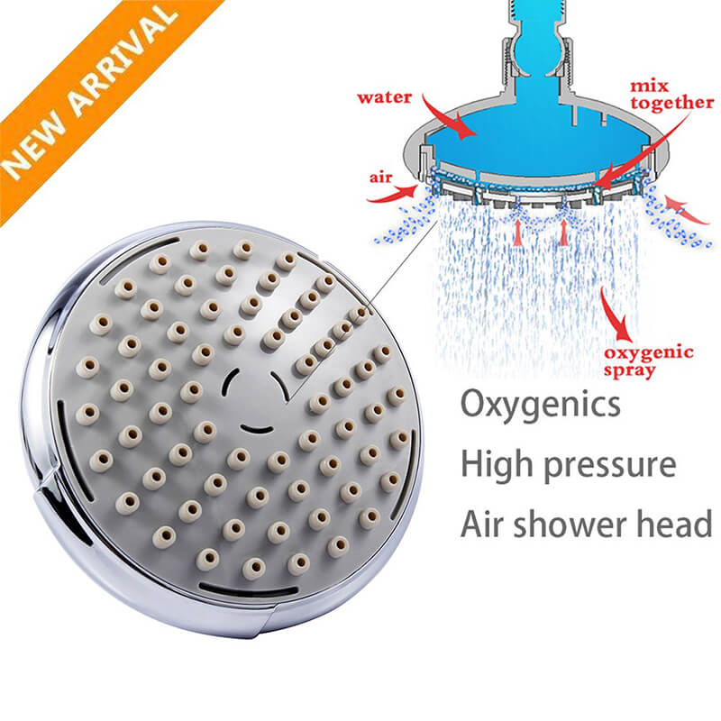 Shower Head | High Pressure Air-Injection Rainfall Adjustable Shower heads | Anti-Clog Rain Shower head Chrome - WELQUEEN