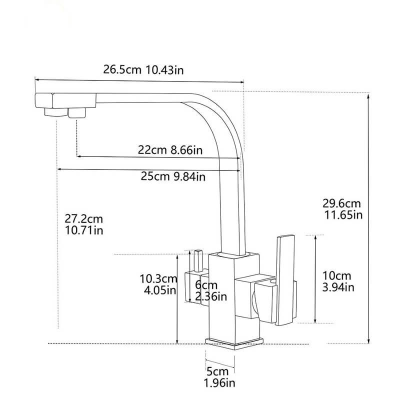 Dual Handle Kitchen Faucet With Dual Spray | 360 Degree Rotated Brass Kitchen Faucet | Drinking Water Purifier Filter Filtration System - WELQUEEN