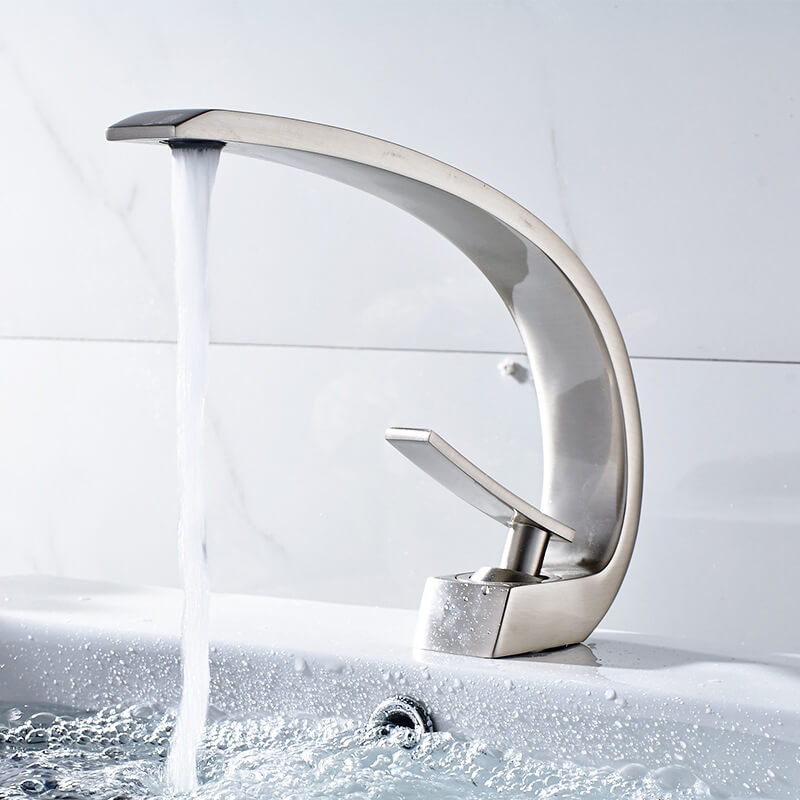 Brass Chrome Bath Basin Faucet | Brush Nickel Sink Mixer Tap | Vanity Hot Cold Water Bathroom Faucets - WELQUEEN