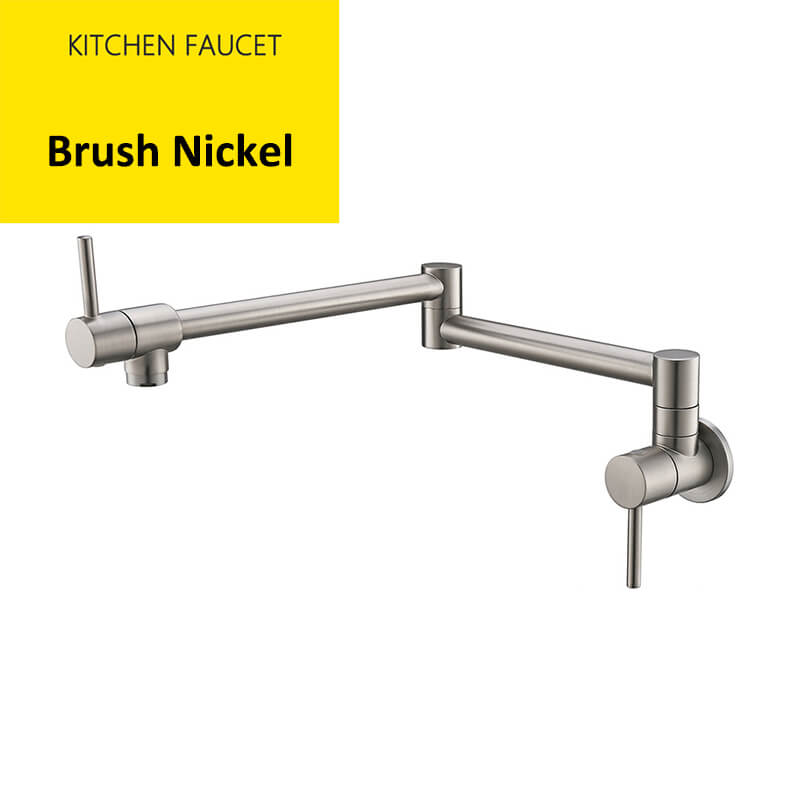Brass Wall Mounted Kitchen Faucet | Cold Water Folding Kitchen Faucet | Single Lever Rotate Kitchen Sink Faucet 7 Colors - WELQUEEN