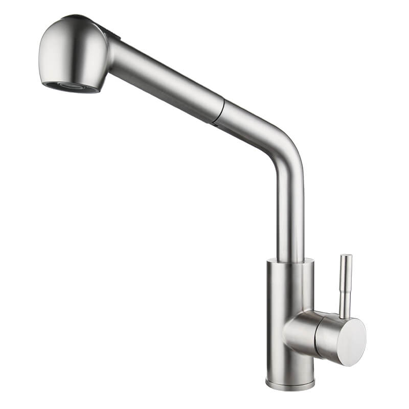Commercial Stainless Steel Pull Out Kitchen Faucet | Single Handle Sprayer Bar Kitchen Faucet | Swivel Single Lever Kitchen Sink Faucet - WELQUEEN