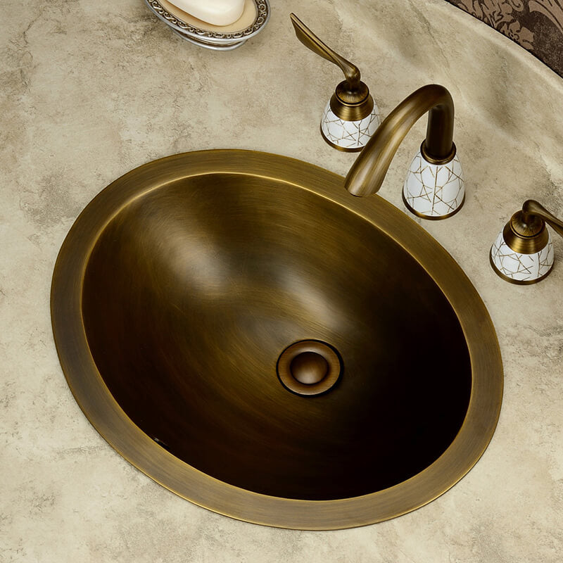 Pure Copper Basin | European Antique Wash Basin | Brass Wash Basin Vintage Art Basin - WELQUEEN