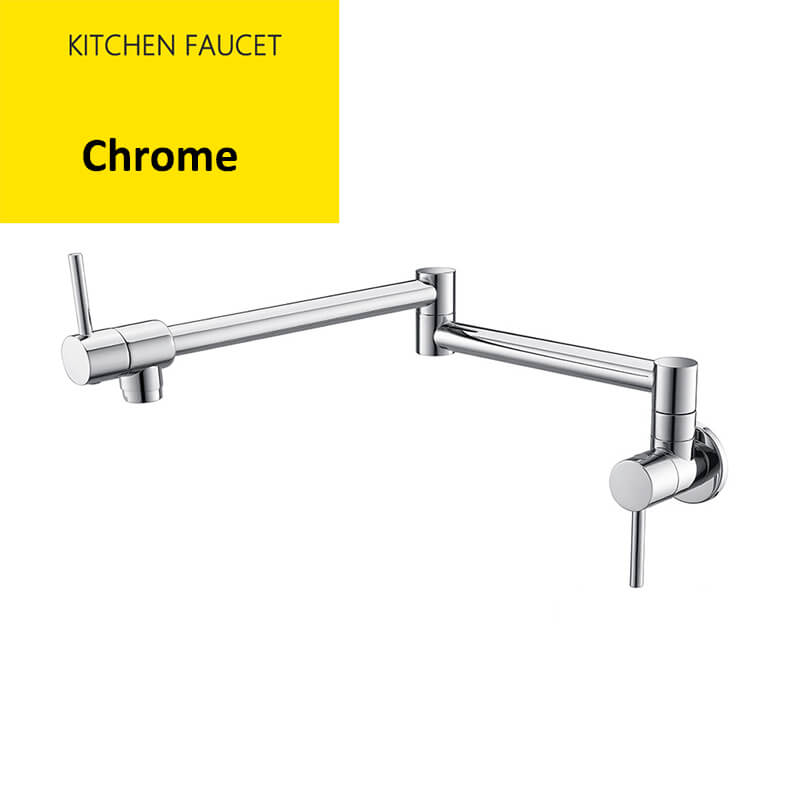 Brass Wall Mounted Kitchen Faucet | Cold Water Folding Kitchen Faucet | Single Lever Rotate Kitchen Sink Faucet 7 Colors - WELQUEEN