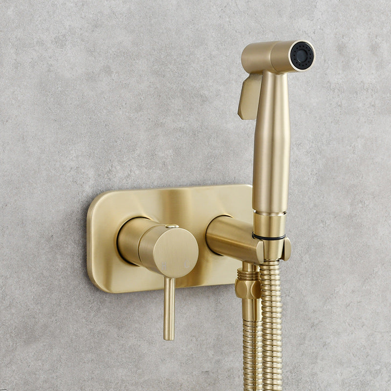 Brass Bidet Sprayer Set Hot and Cold Water Toilet Sprayer Kit Hand Held Bidet Sprayer Diaper Sprayer Shattaf - WELQUEEN HOME DECOR