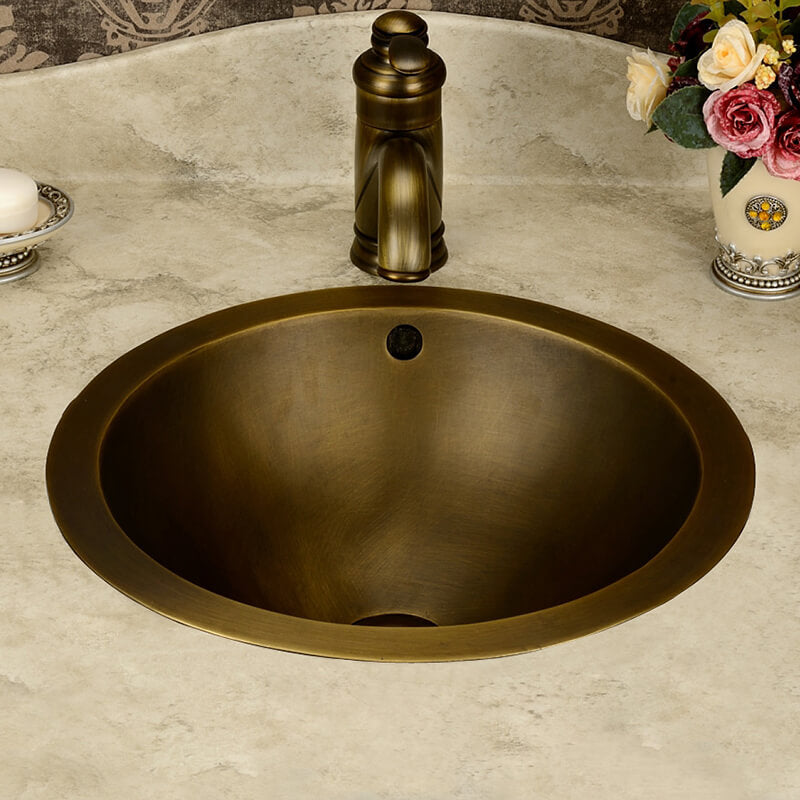 Pure Copper Basin | European Antique Wash Basin | Brass Wash Basin Vintage Art Basin - WELQUEEN