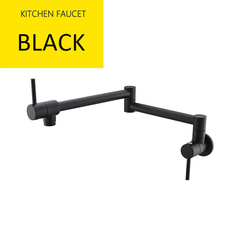 Brass Wall Mounted Kitchen Faucet | Cold Water Folding Kitchen Faucet | Single Lever Rotate Kitchen Sink Faucet 7 Colors - WELQUEEN