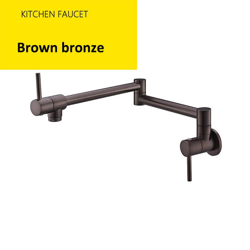Brass Wall Mounted Kitchen Faucet | Cold Water Folding Kitchen Faucet | Single Lever Rotate Kitchen Sink Faucet 7 Colors - WELQUEEN