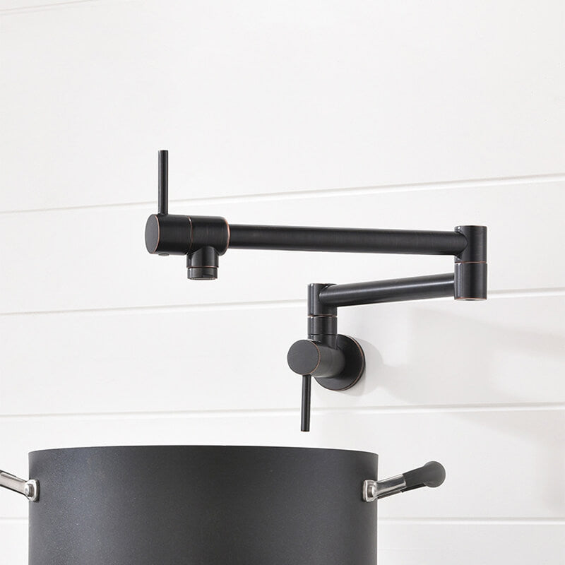 Brass Wall Mounted Kitchen Faucet | Cold Water Folding Kitchen Faucet | Single Lever Rotate Kitchen Sink Faucet 7 Colors - WELQUEEN