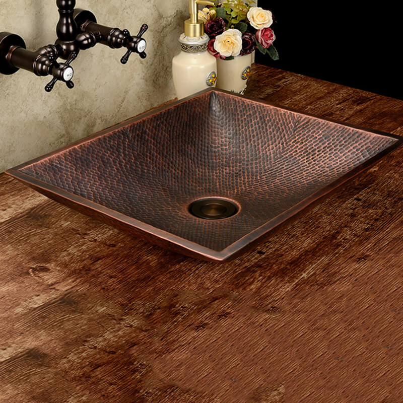 Antique Art Brass Sink | European-style Copper Basin | Wash Basin Vintage Model Hand-Made Copper Basin - WELQUEEN