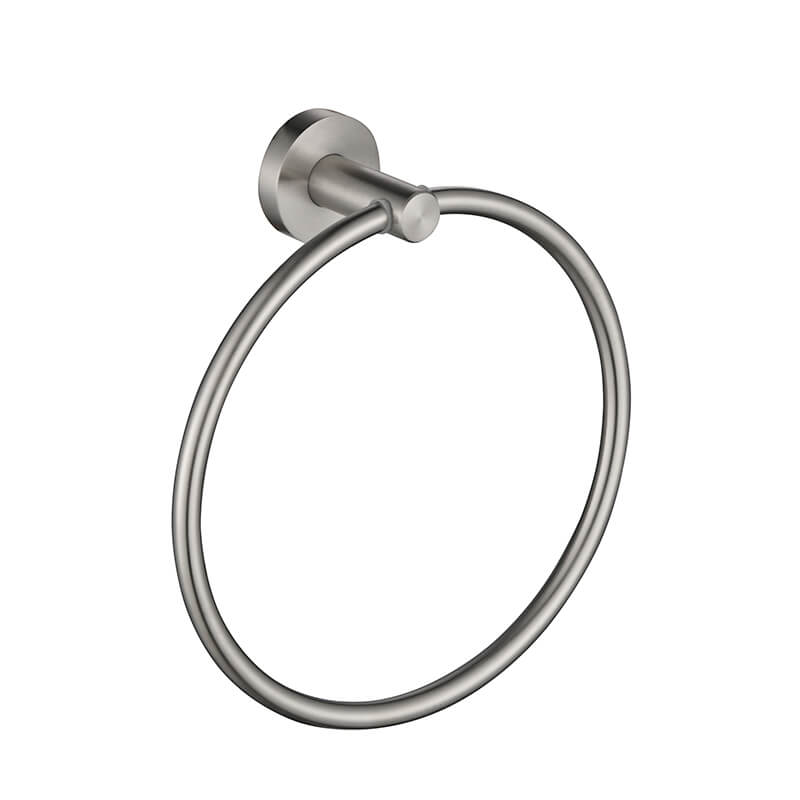 Bathroom Towel Bar | Wall Mounted Stainless Steel Single Towel Bar | Round Style Towel bar Holder Brush Nickel Finished - WELQUEEN