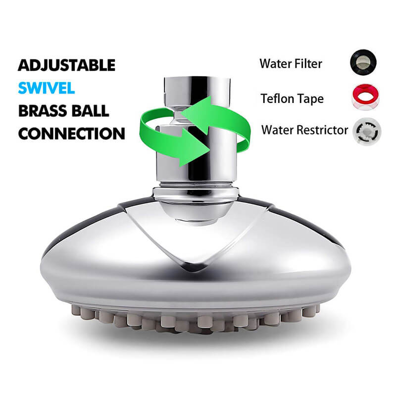 Shower Head | High Pressure Air-Injection Rainfall Adjustable Shower heads | Anti-Clog Rain Shower head Chrome - WELQUEEN