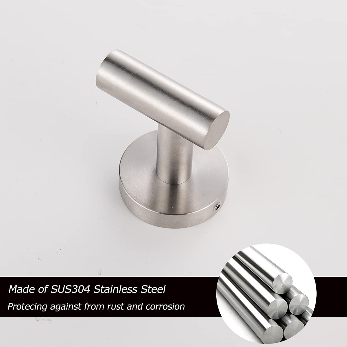 2 Pack Bath Towel Hooks Wall Mounted Robe Hook for Bathroom Kitchen SUS304 Stainless Steel Coat Clothes Hooks Rustproof - WELQUEEN