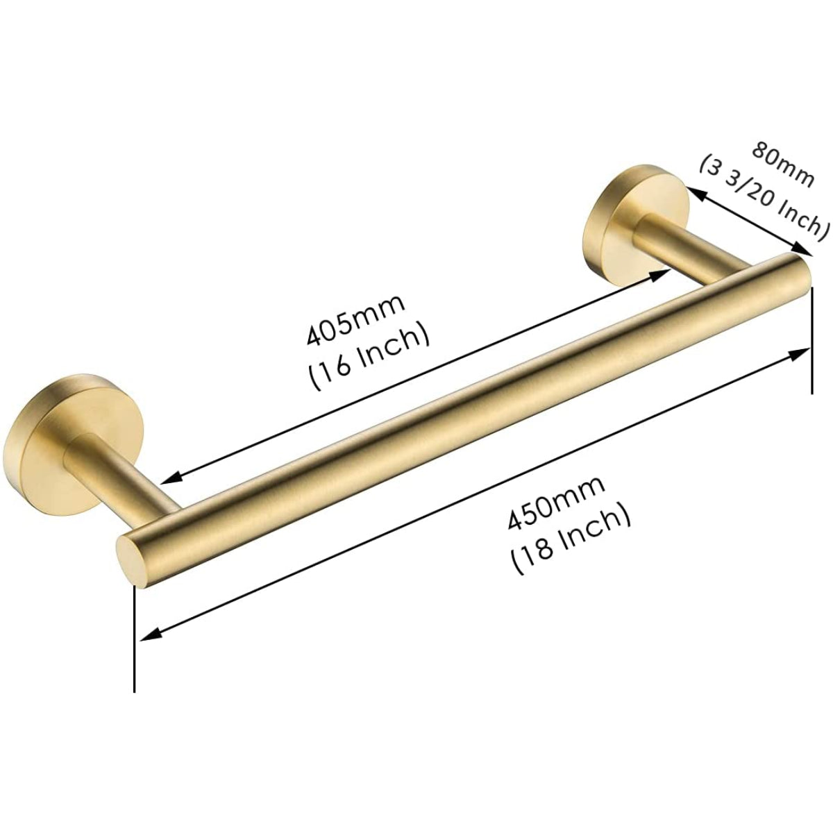 16 Inches Towel Bar for Bathroom SUS304 Stainless Steel Hand Towel Holder Kitchen Dish Cloths Hanger RUSTPROOF Wall Mounted - WELQUEEN HOME DECOR