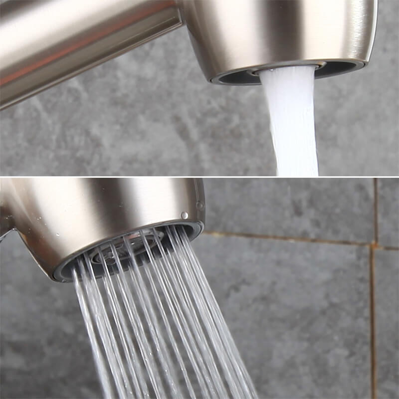 Commercial Stainless Steel Pull Out Kitchen Faucet | Single Handle Sprayer Bar Kitchen Faucet | Swivel Single Lever Kitchen Sink Faucet - WELQUEEN