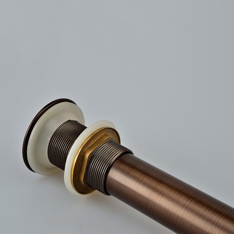 Bathroom Sink Drain | Stopper Pop Up with Overflow for Bath Vanity Sink | Brass Body and Stainless Steel Waste Pipe - WELQUEEN