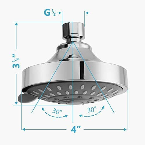 Shower Head | High Pressure 4 Inch Shower Head | 5-setting Adjustable Shower Head | Rain Shower Head Bathroom Powerful Shower Head Water Saving - WELQUEEN