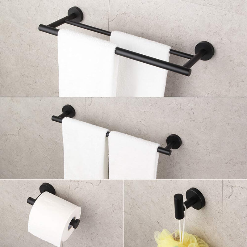 Bathroom Hardware Set 4 Pieces | SUS304 Bathroom Accessories Sets | Wall Mounted Towel Holders Sets - WELQUEEN