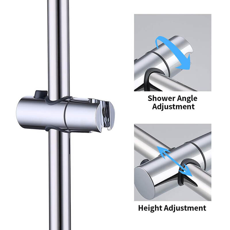 SUS304 Adjustable Shower Slide Bar | Handheld Shower Rail Slide Bar Set | Wall Mounted Round Style Shower Rail Set - WELQUEEN WELQUEEN HOME DECOR