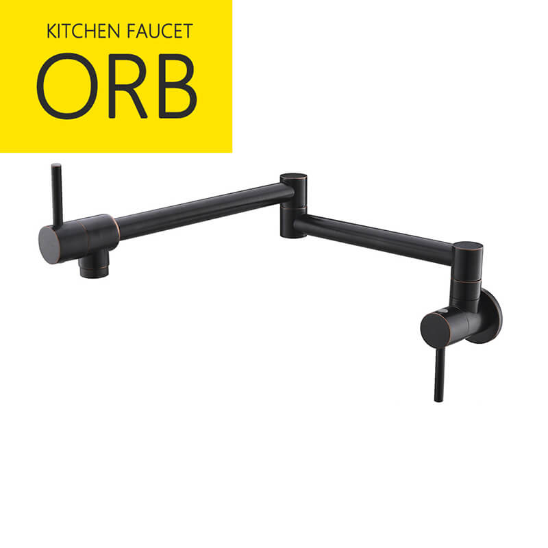 Brass Wall Mounted Kitchen Faucet | Cold Water Folding Kitchen Faucet | Single Lever Rotate Kitchen Sink Faucet 7 Colors - WELQUEEN