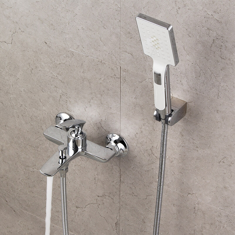 Dual Function Wall Mount Commercial Bathtub Faucet | Brass Lavatory Bath Tub Mixer Taps | Single Handle Bathtub Faucet - WELQUEEN