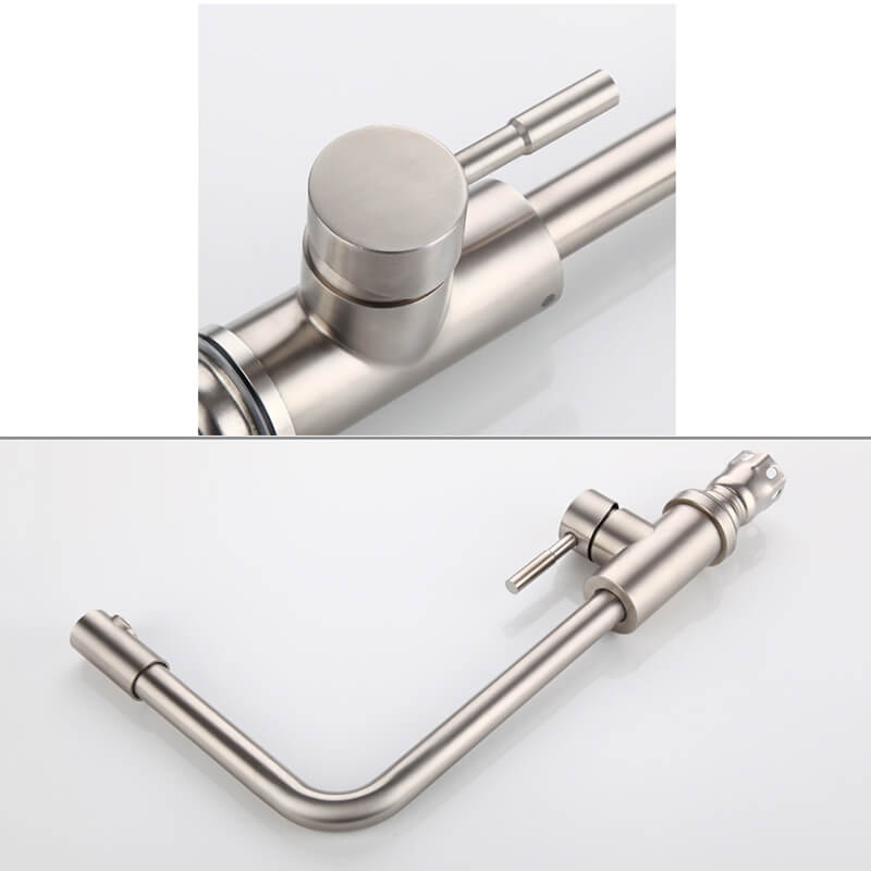 Single Handle Kitchen Faucet | Stainless Steel Brushed Nickel Kitchen Faucet | 360 Degree Swivel Kitchen Sink Faucet - WELQUEEN