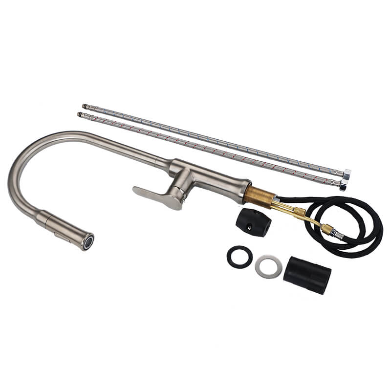 Single Handle Kitchen Faucet | Stainless Steel Pull Down Kitchen Sink Faucet | Spray Kitchen Faucet With Flexible Hose - WELQUEEN
