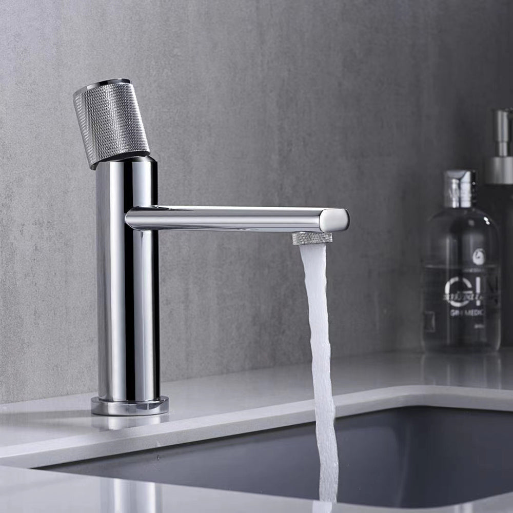 New Basin Faucets Chrome Brass Bathroom Sink Faucet Key Push-Button Style Brush Gold Hot and Cold Water Tap - WELQUEEN HOME DECOR