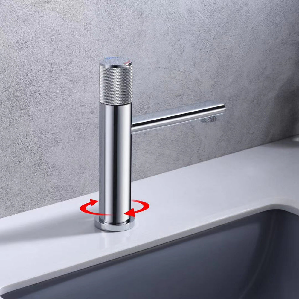 New Basin Faucets Chrome Brass Bathroom Sink Faucet Key Push-Button Style Brush Gold Hot and Cold Water Tap - WELQUEEN HOME DECOR