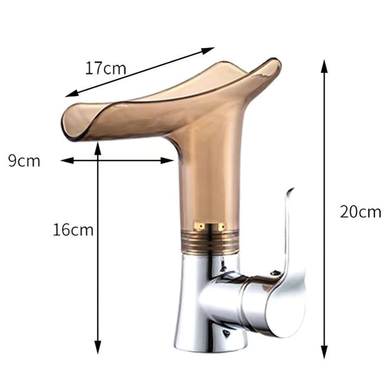 Basin Faucets Waterfall Faucet for Bathroom Basin Mixer Tap Single Handle Sink Mixer Tap Deck Mounted Bathroom Faucet - WELQUEEN HOME DECOR