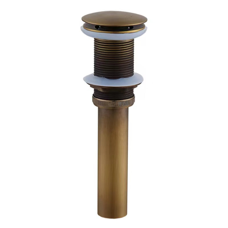 Bathroom Sink Drain Stopper Pop Up with Overflow for Bath Vanity Sink Brass Waste Pipe - WELQUEEN HOME DECOR