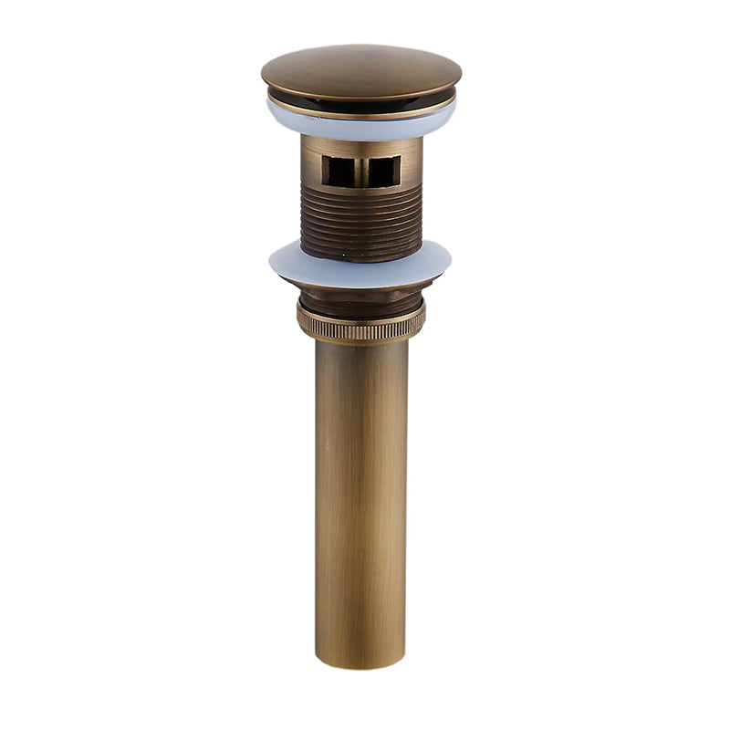 Bathroom Sink Drain Stopper Pop Up with Overflow for Bath Vanity Sink Brass Waste Pipe - WELQUEEN HOME DECOR