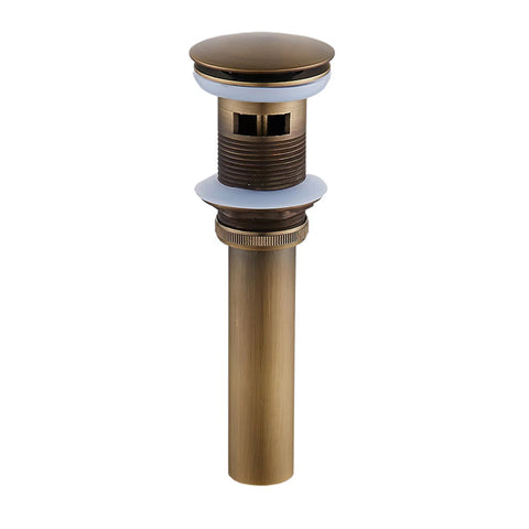 Bathroom Sink Drain Stopper Pop Up with Overflow for Bath Vanity Sink Brass Waste Pipe - WELQUEEN HOME DECOR