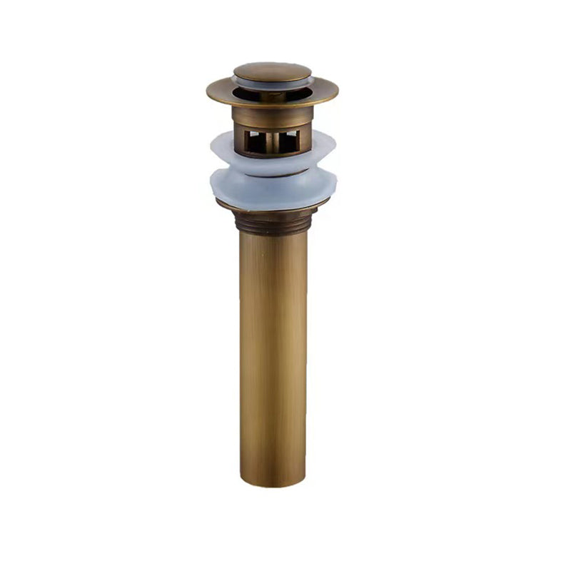 Bathroom Sink Drain Stopper Pop Up with Overflow for Bath Vanity Sink Brass Waste Pipe - WELQUEEN HOME DECOR