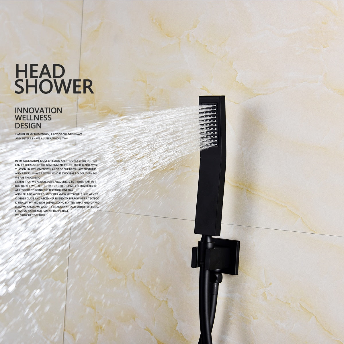 Black Shower Combo Set Stainless Steel Shower Systems with Rain Shower and Handheld Shower Trim Kit with Rough-In Valve - WELQUEEN