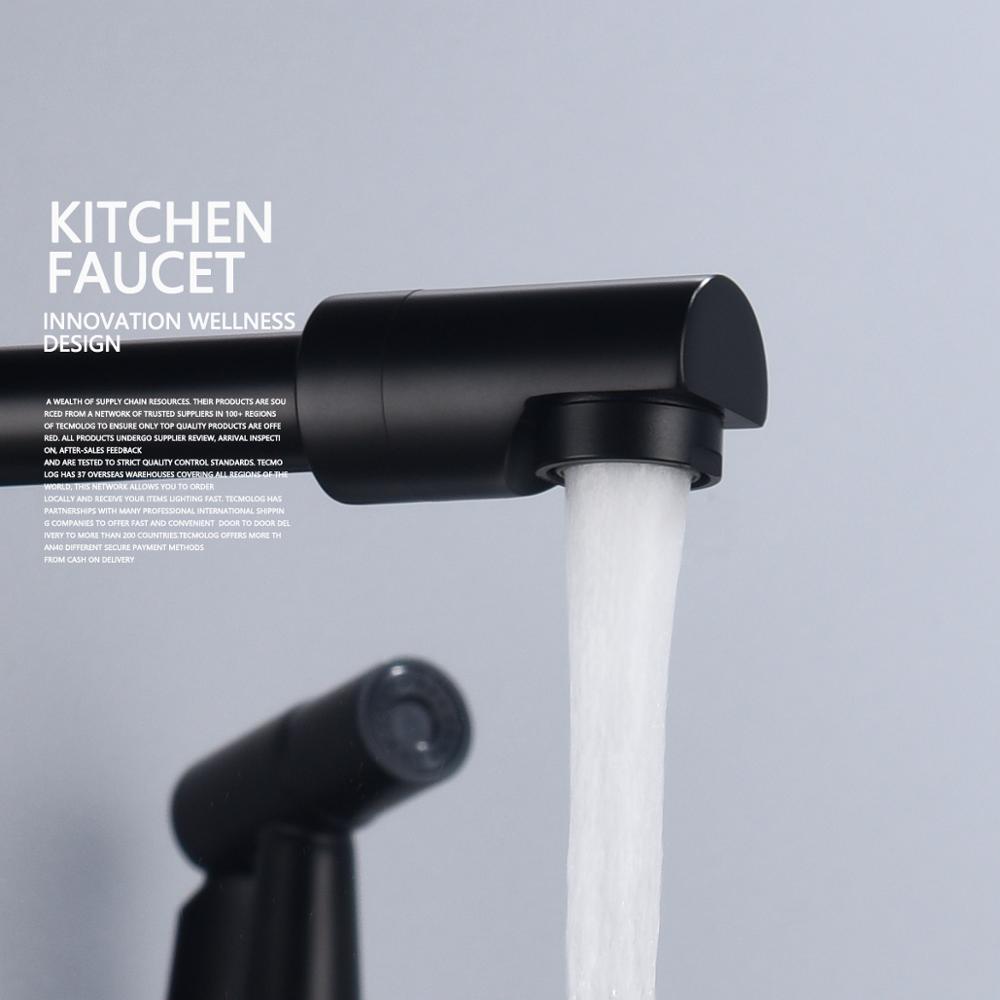 Brass Pot Filler Folding Faucet with Side Sprayer Kitchen Sink Faucet with Swing Arm and Double Function Joint - WELQUEEN