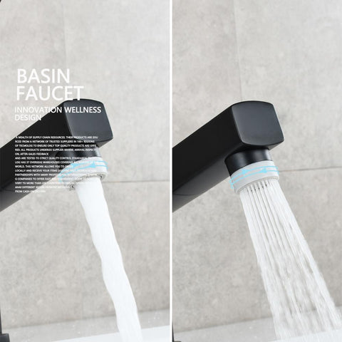 Brass Pulldown Basin Faucet with Pull Out Sprayer Single Lever Faucet for Bathroom Hot and Cold Water Faucet - WELQUEEN
