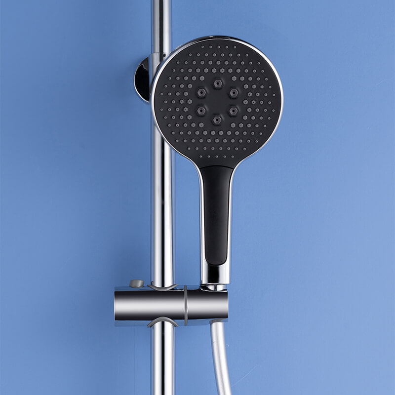 Round Style Shower Faucet In Wall 8" Brass Rainfall Bath Shower Set Chrome Bathroom Shower Column Set - WELQUEEN HOME DECOR