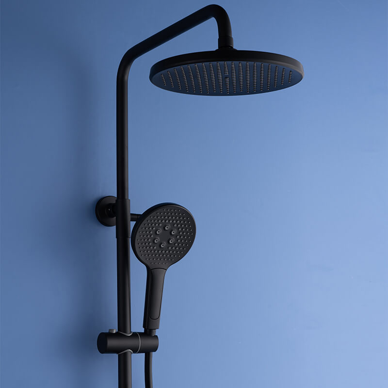 Matte Black Shower Column Set Faucet Rainfall Bathroom Shower Mixer Tap Brass Bath Shower Column In Wall Shower Faucet - WELQUEEN HOME DECOR