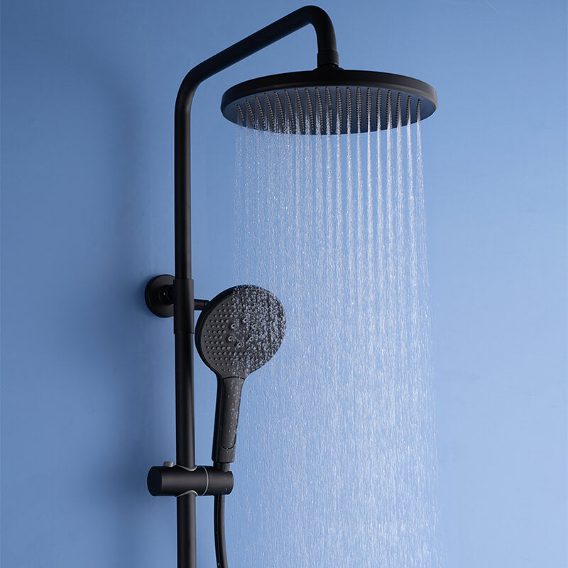 Matte Black Shower Column Set Faucet Rainfall Bathroom Shower Mixer Tap Brass Bath Shower Column In Wall Shower Faucet - WELQUEEN HOME DECOR