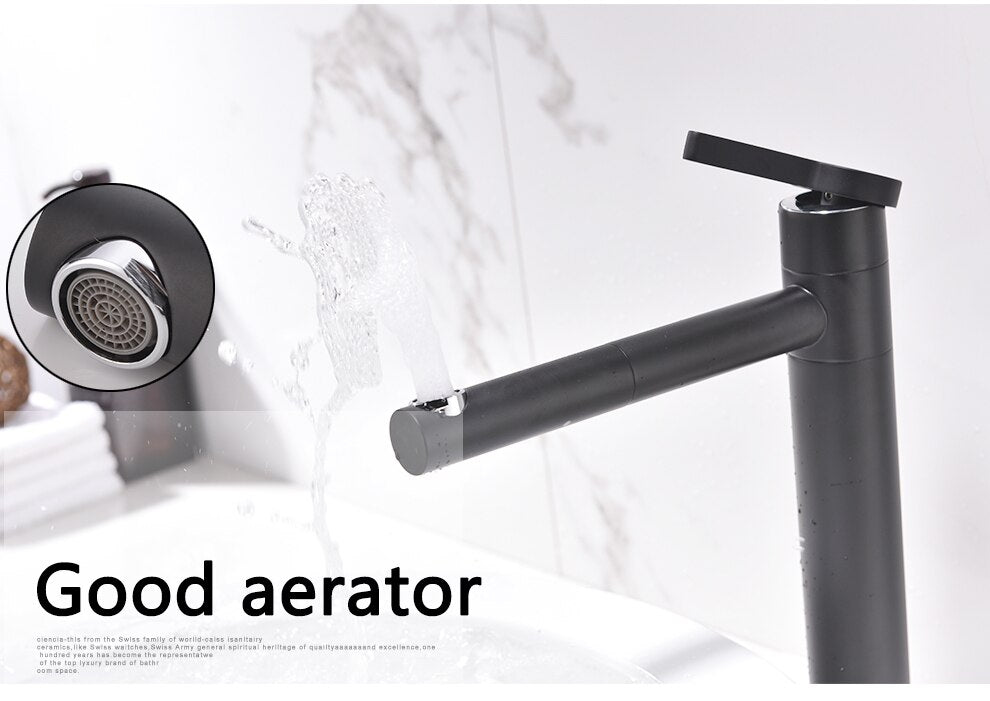 Free Shipping Black Finish Brass Deck Mount Bathroom Faucet Vanity Vessel Sinks Mixer Tap Cold And Hot Water Tap - WELQUEEN